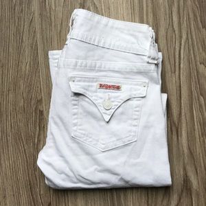 Hudson White Drew Mid-Rise Bootcut Jeans